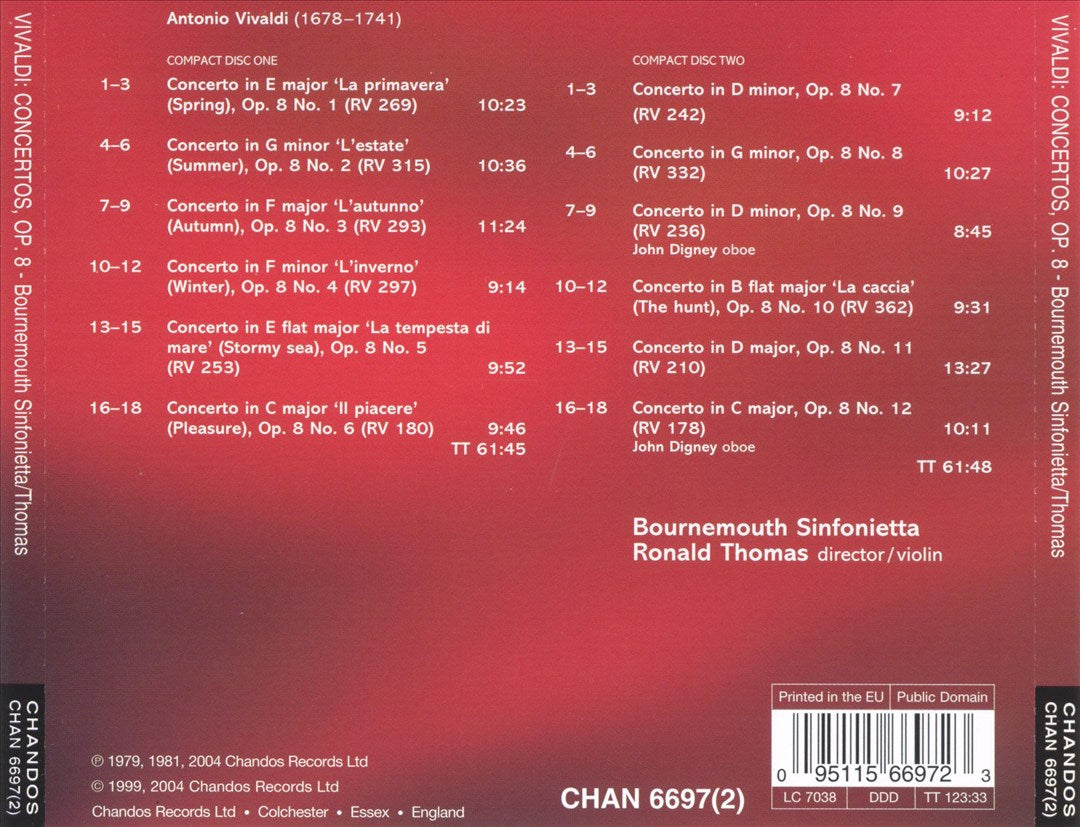 Vivaldi: 12 Concertos, Op. 8 'Il cimento dell'armonica e dell'inventione' cover art