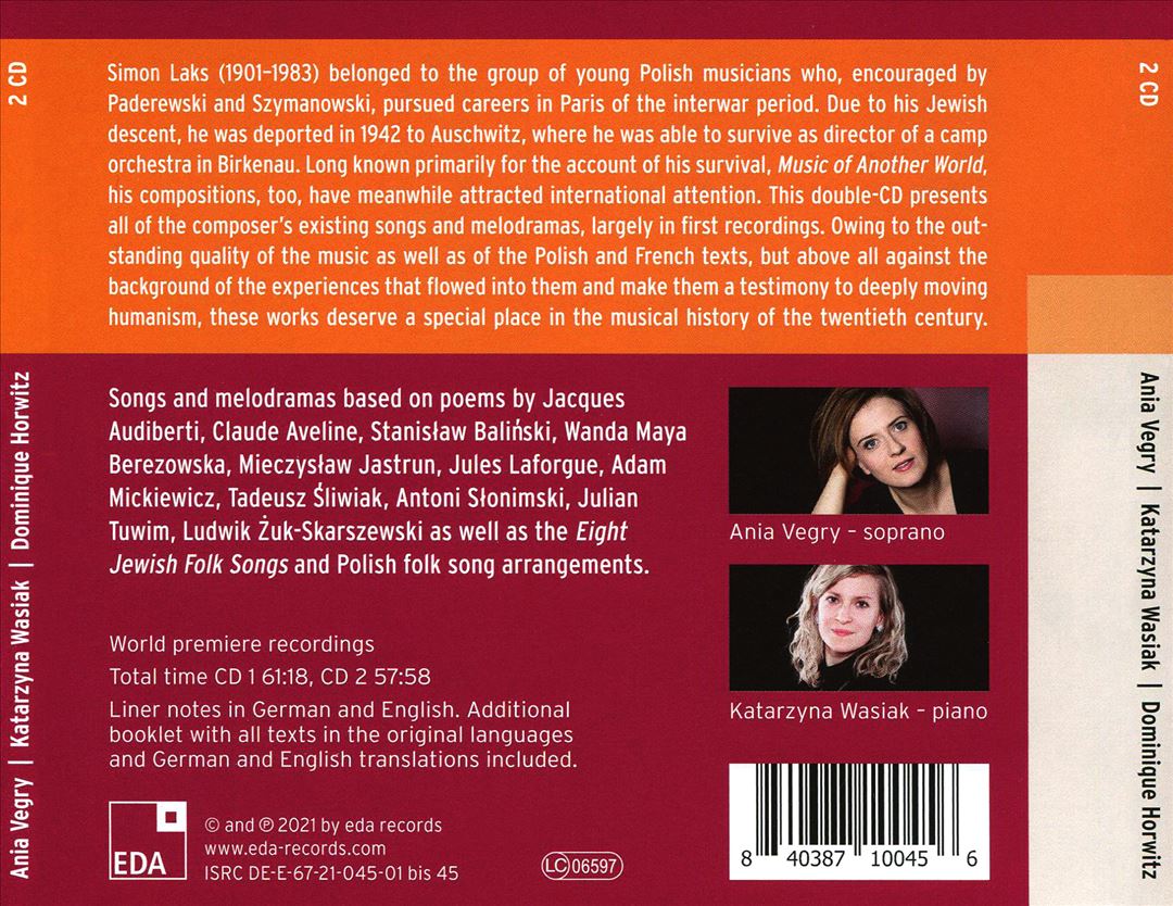 Simon Laks: Complete works for voice & piano cover art