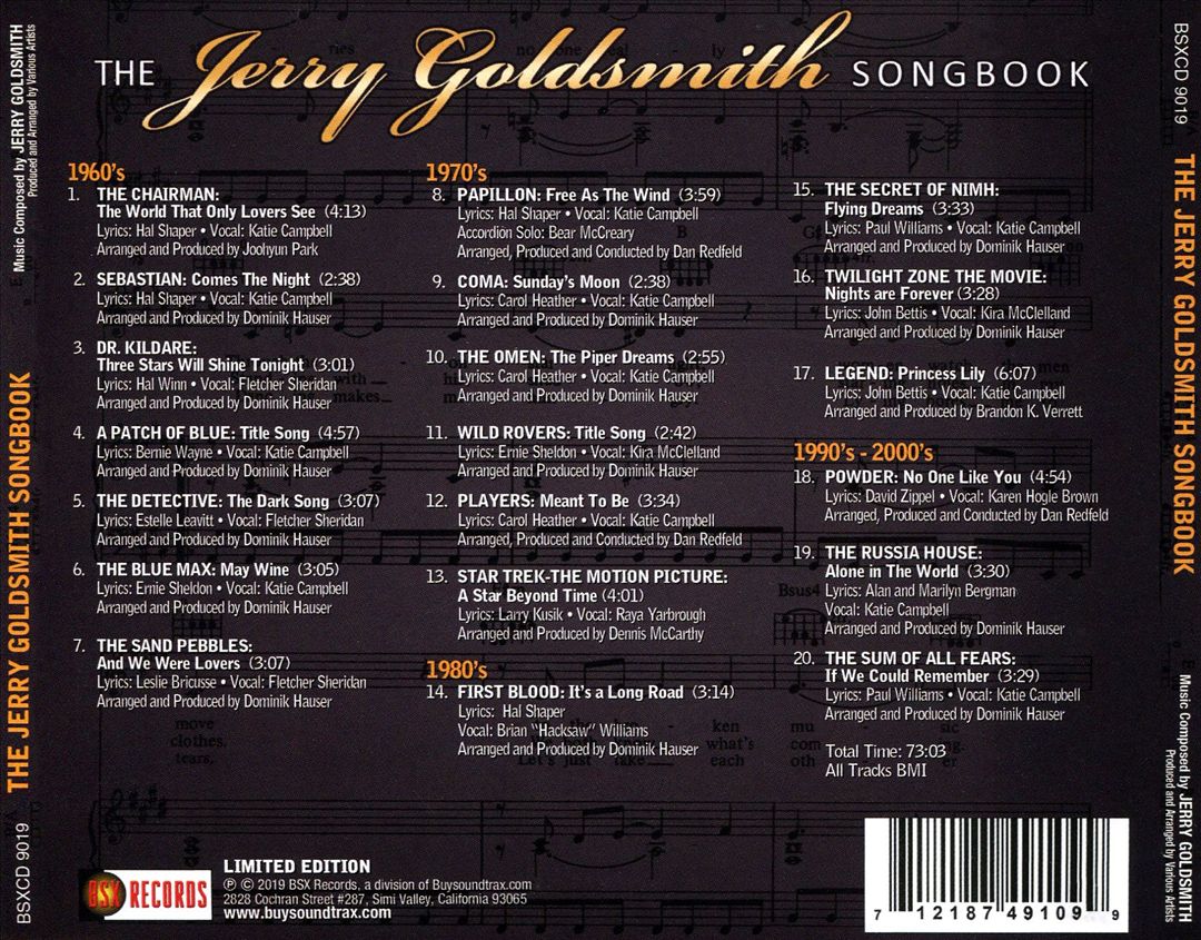 Jerry Goldsmith Songbook cover art