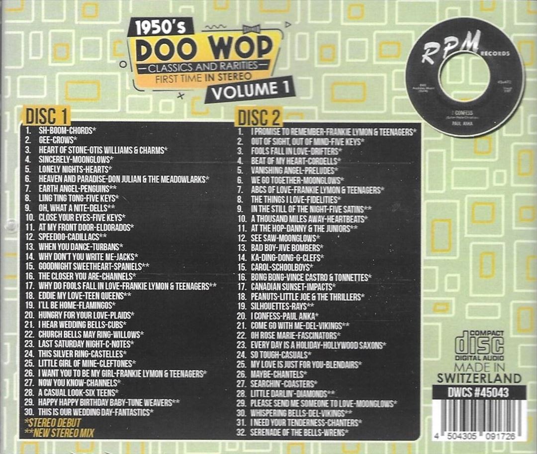 1950's Doo Wop Classics and Rarities, Vol. 1 cover art