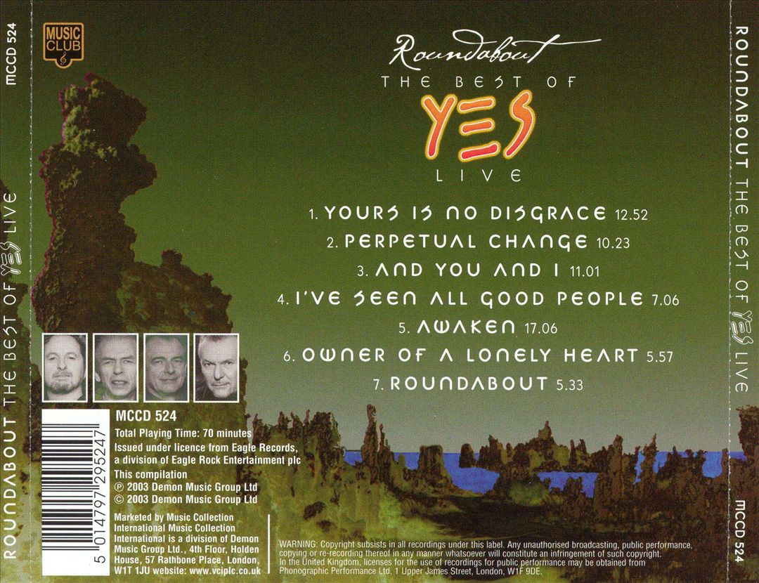 Roundabout: Best of Yes Live cover art