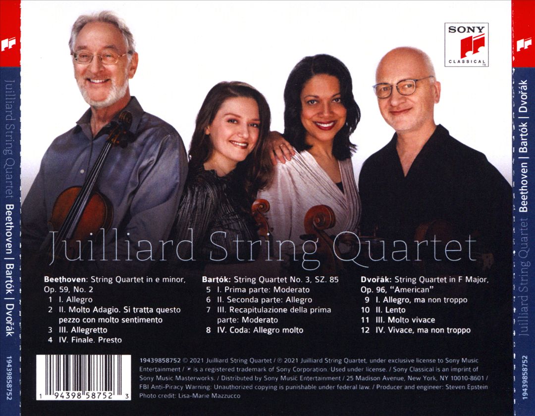 Beethoven: Quartet Op. 59 No. 2 "Rasumovsky"; Bartók: Quartet No. 3; Dvorák: "American" Quartet cover art