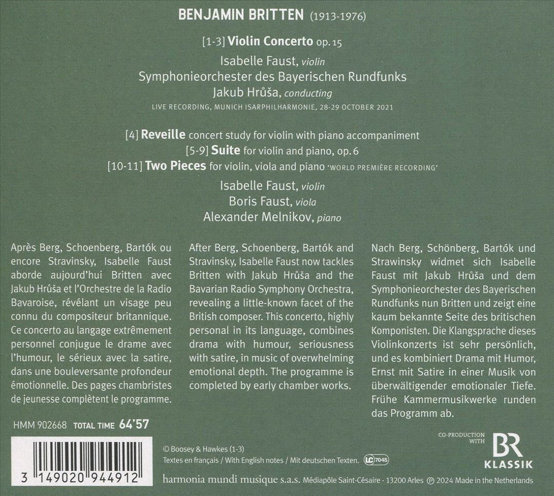 Benjamin Britten: Violin Concerto; Chamber Works cover art