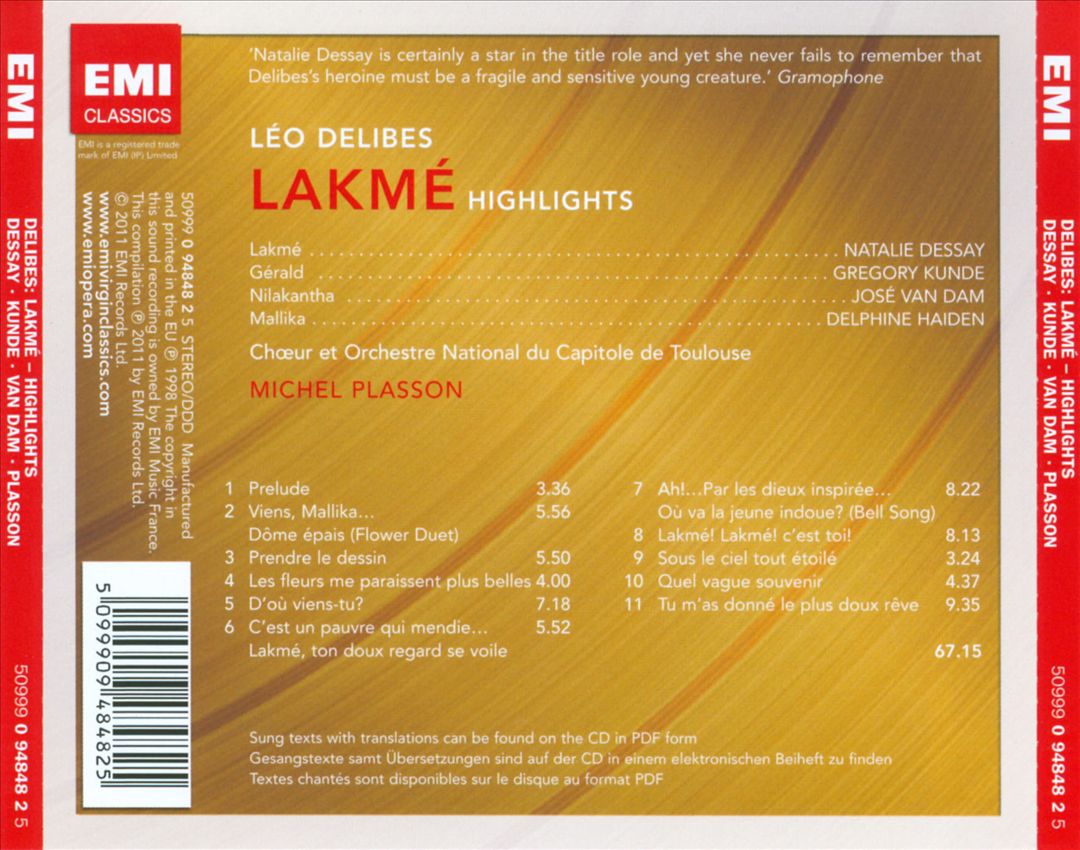 Delibes: Lakmé (Highlights) cover art