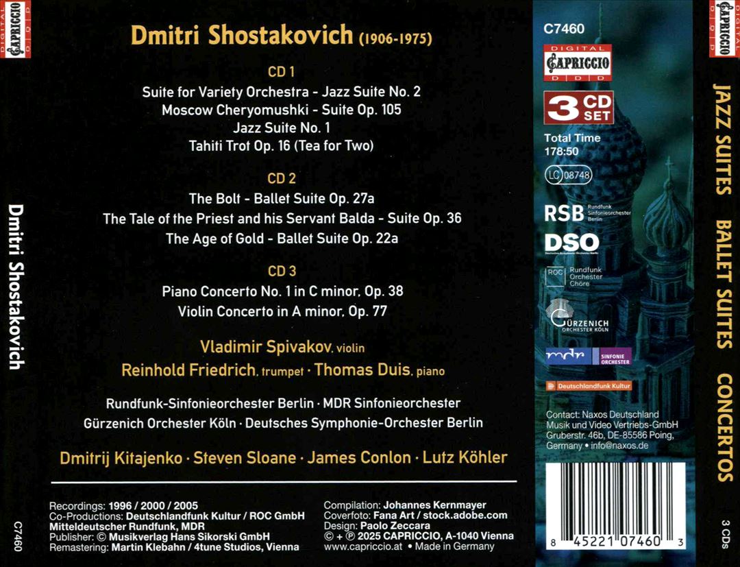 Dmitri Shostakovich: Jazz Suites; Ballet Suites; Concertos cover art