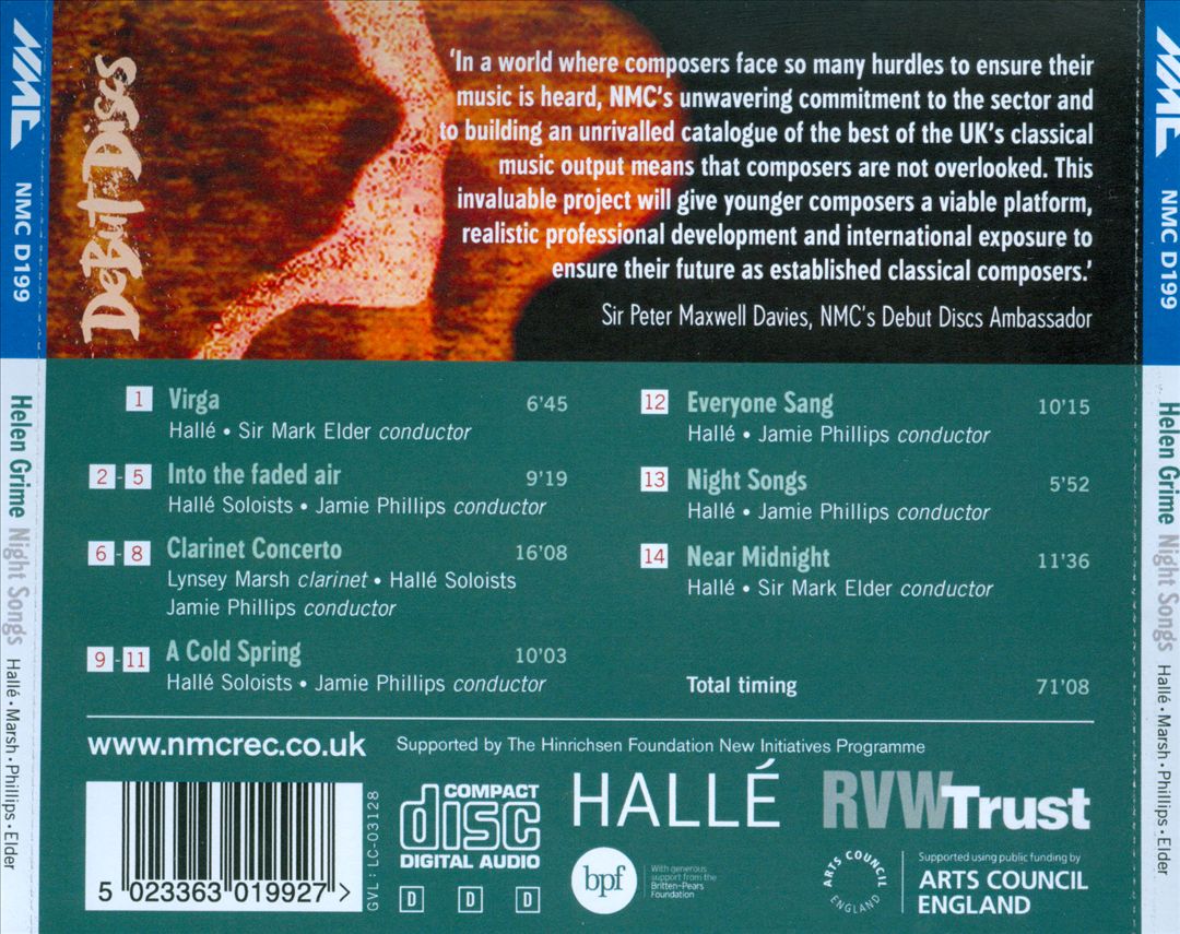 Helen Grime: Night Songs cover art