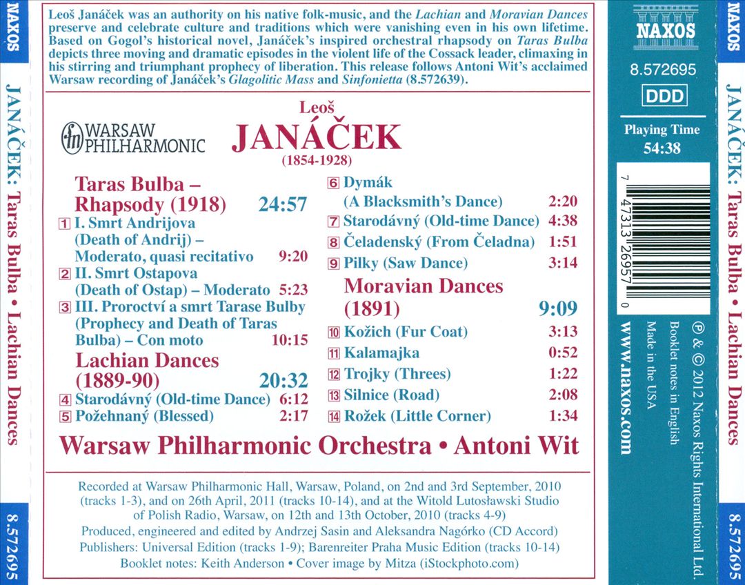Janácek: Taras Bulba; Lachian Dances; Moravian Dances cover art