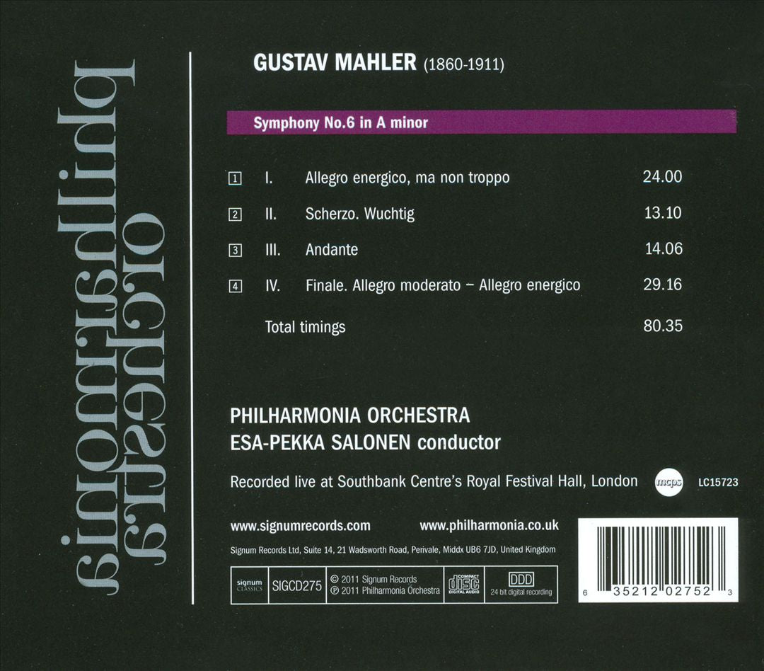 Mahler: Symphony No. 6 cover art