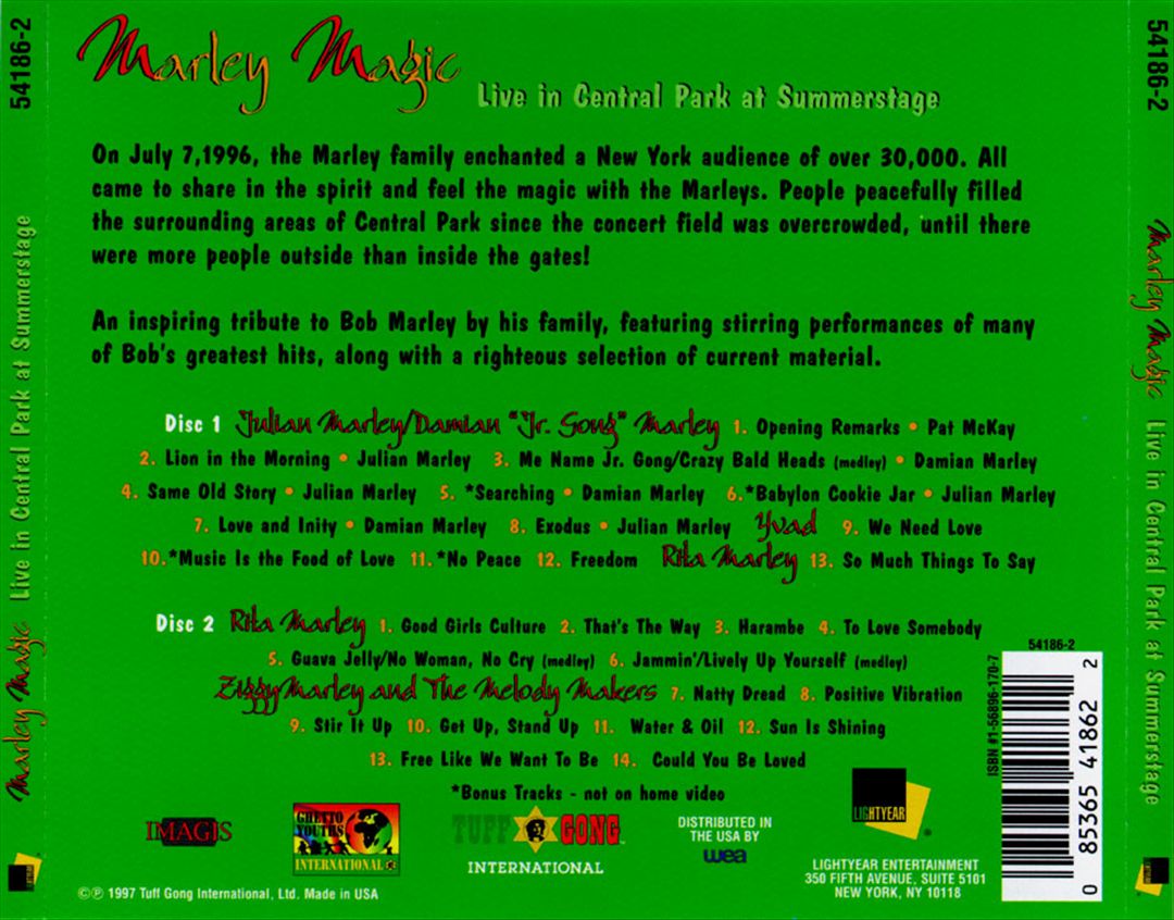 Marley Magic: Live in Central Park at Summerstage cover art