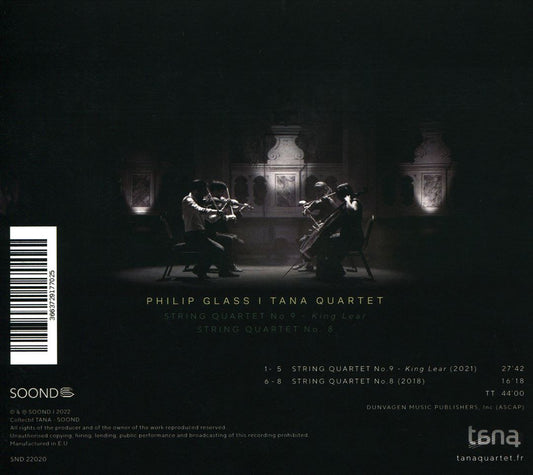 Philip Glass: String Quartet No. 9 "King Lear"; String Quartet No. 8 cover art