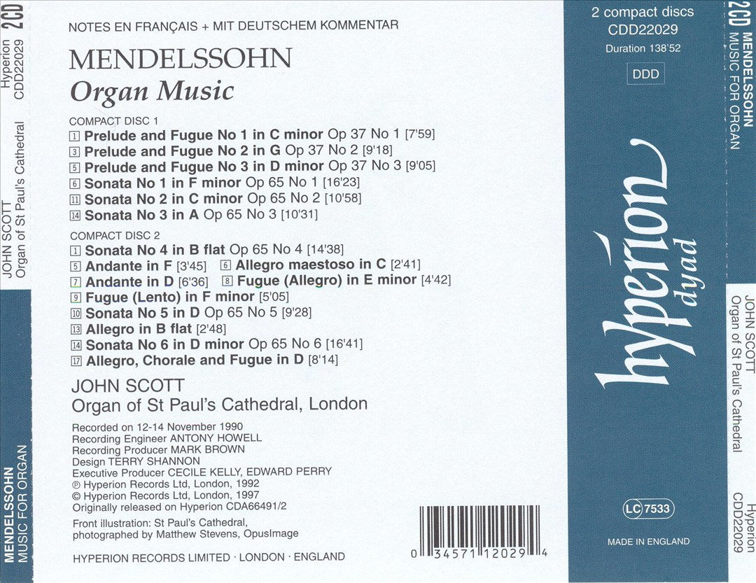 Mendelssohn: Music for Organ cover art