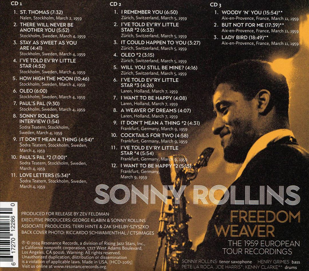 Freedom Weaver: The 1959 European Recordings [3 CD] cover art