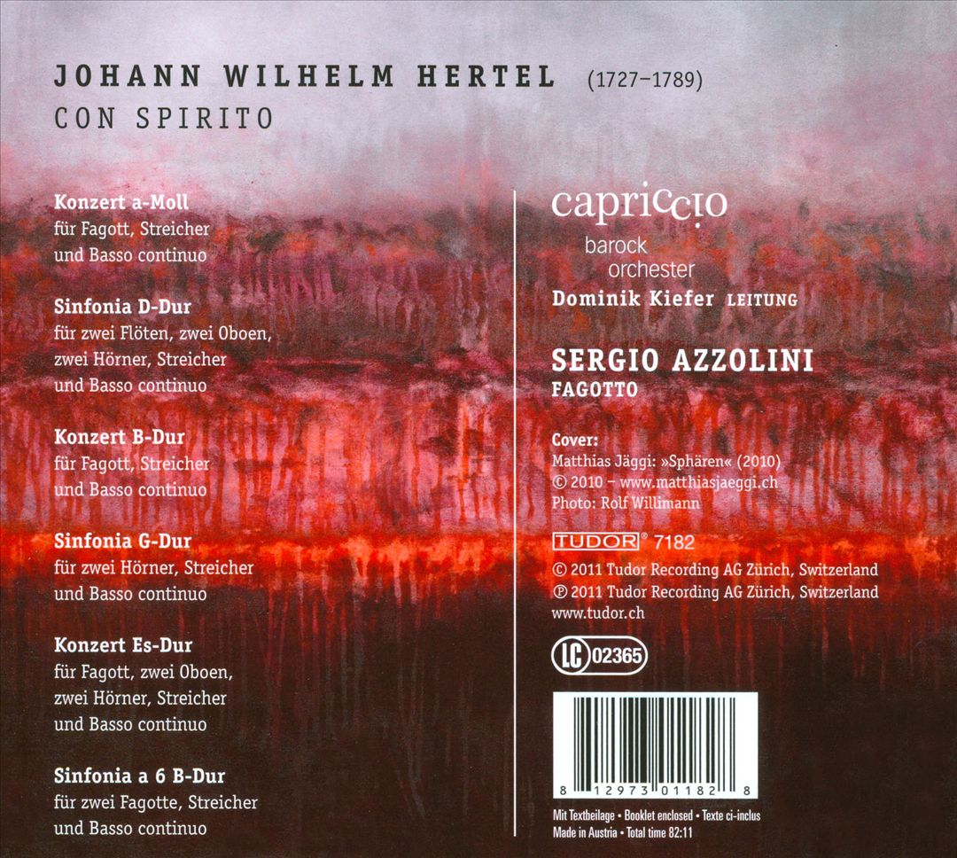 Johann Wilhelm Hertel: Con Spirito cover art