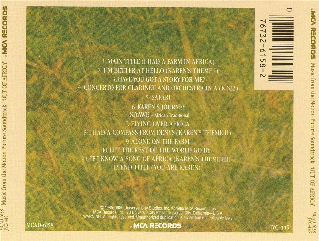 Out of Africa [Original Motion Picture Soundtrack] cover art