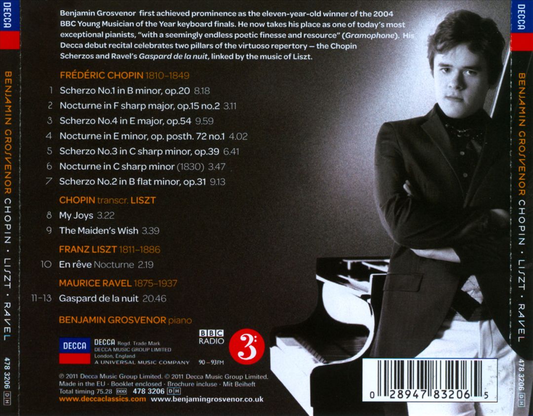 Benjamin Grosvenor: Chopin, Liszt, Ravel cover art