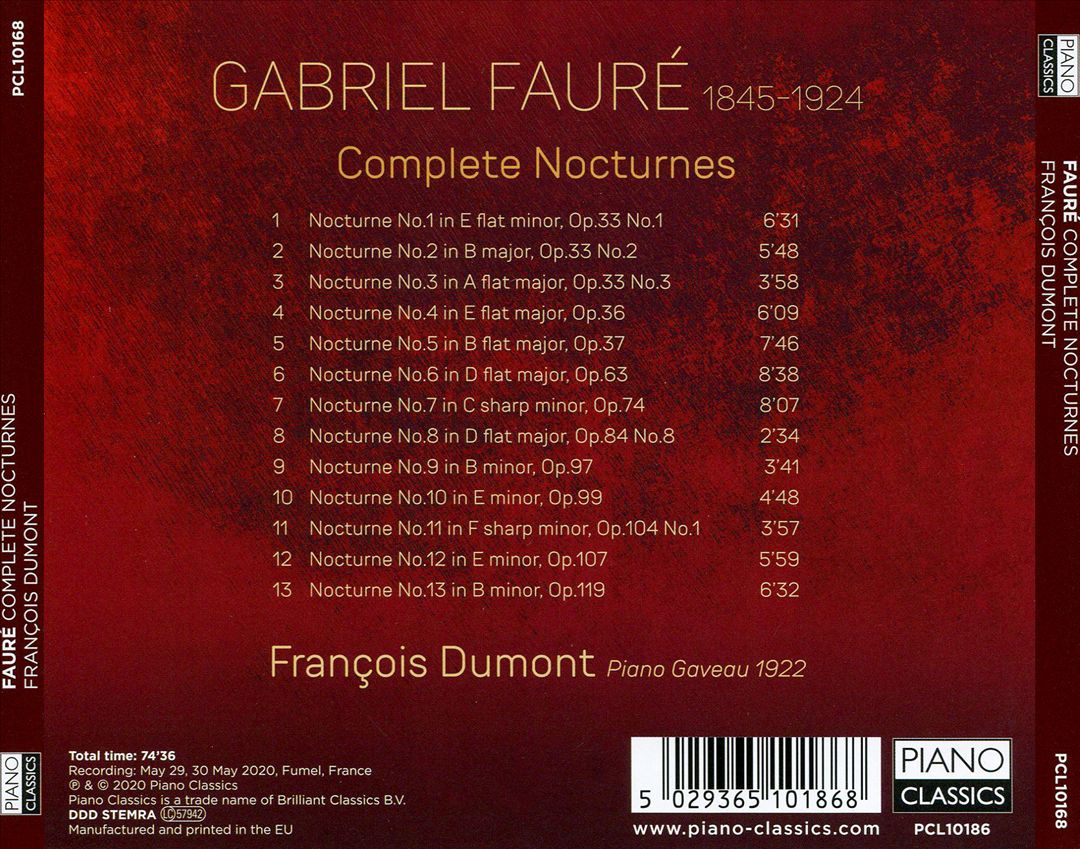 Fauré: Complete Nocturnes cover art