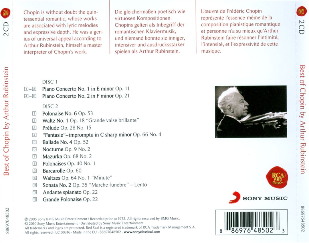 Best of Chopin by Artur Rubinstein cover art