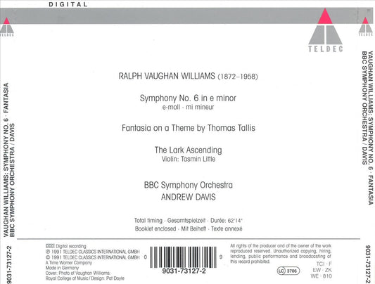 Vaughan Williams: Symphony No. 6; The Lark Ascending; Fantasia on a Theme by Thomas Tallis cover art