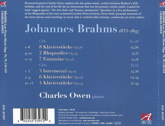 Brahms: Late Piano Music Opp. 76, 79, 116-119 cover art