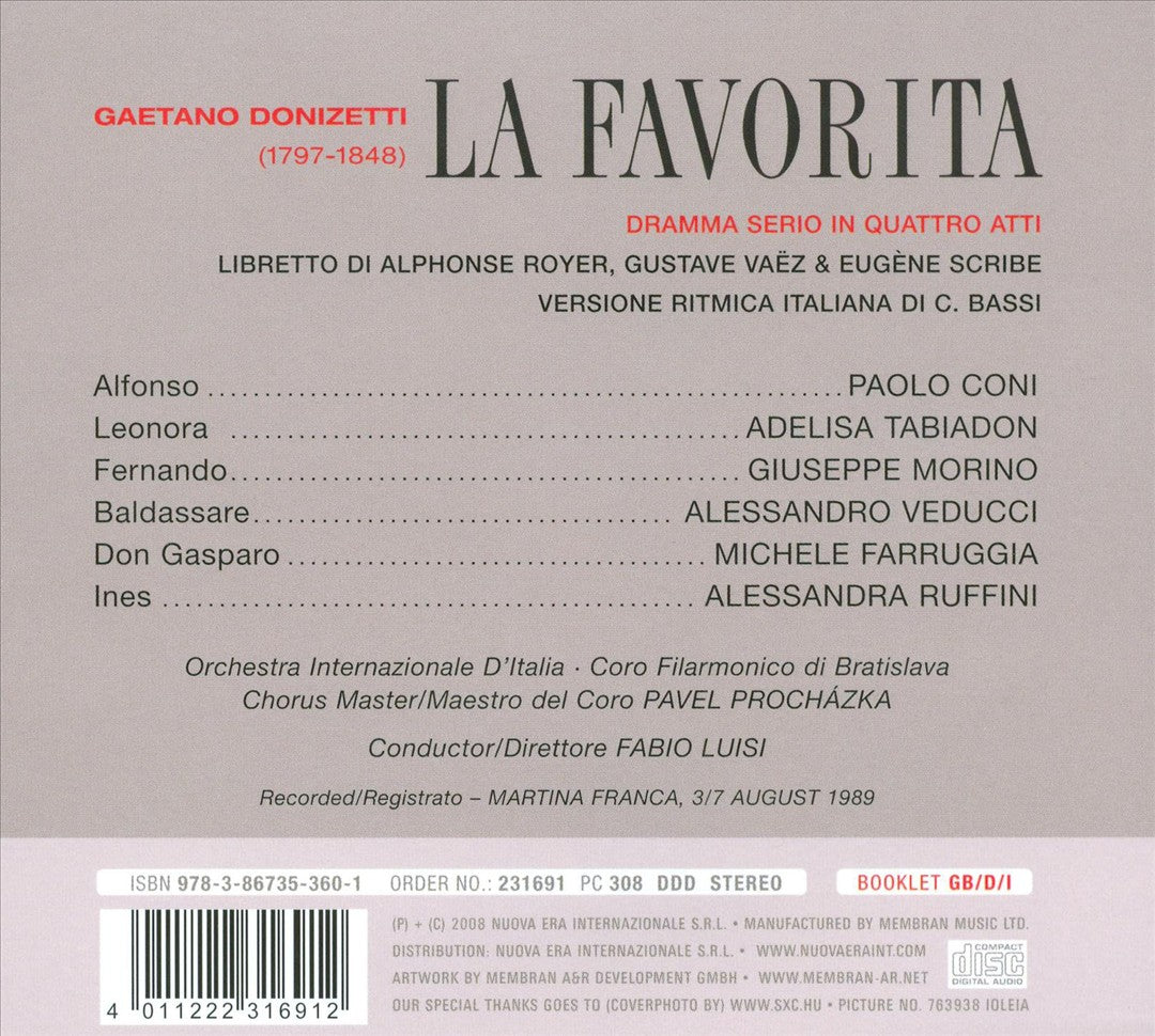 Gaetano Donizetti: La Favorita cover art