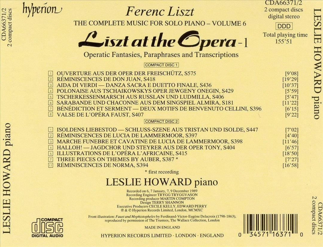 Liszt at the Opera, Vol. 1 cover art