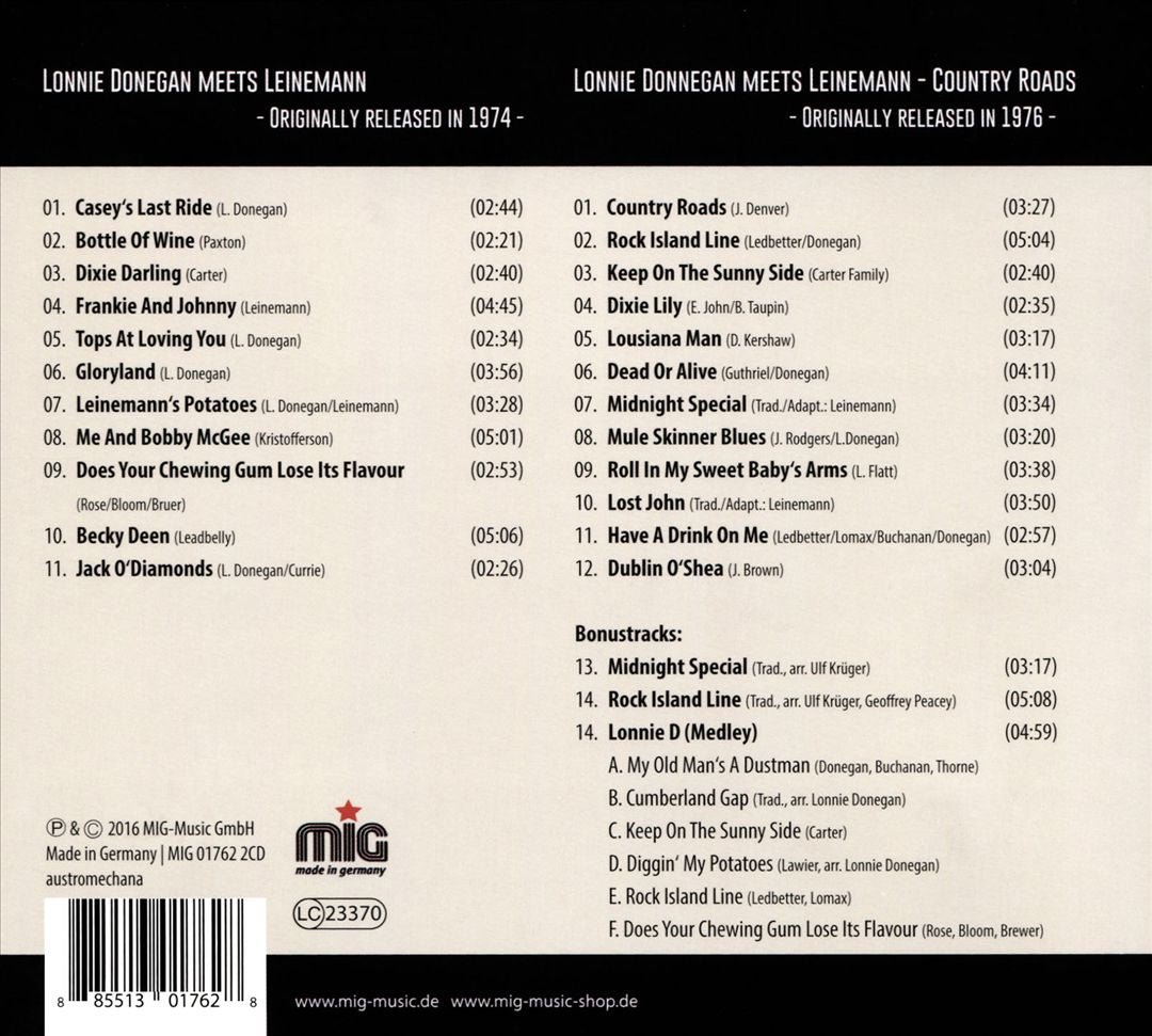 Lonnie Donegan Meets Leinemann/Country Roads cover art