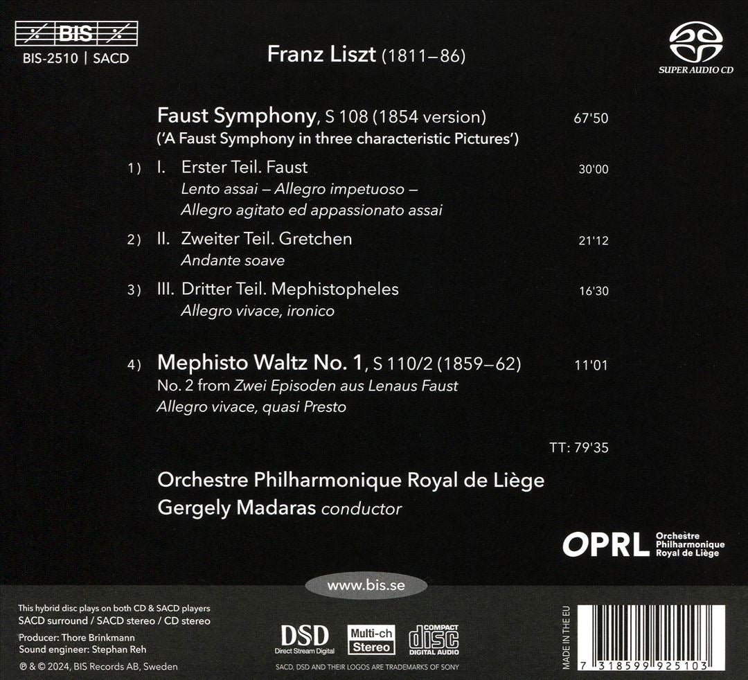 Liszt: Faust-Symphony; Mephisto Waltz No. 1 cover art