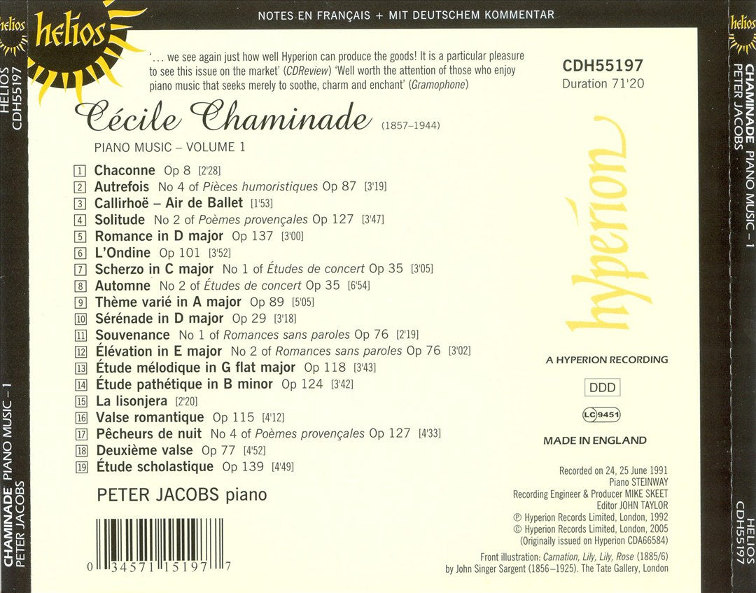 Piano Music by Cécile Chaminade, Vol. 1 cover art