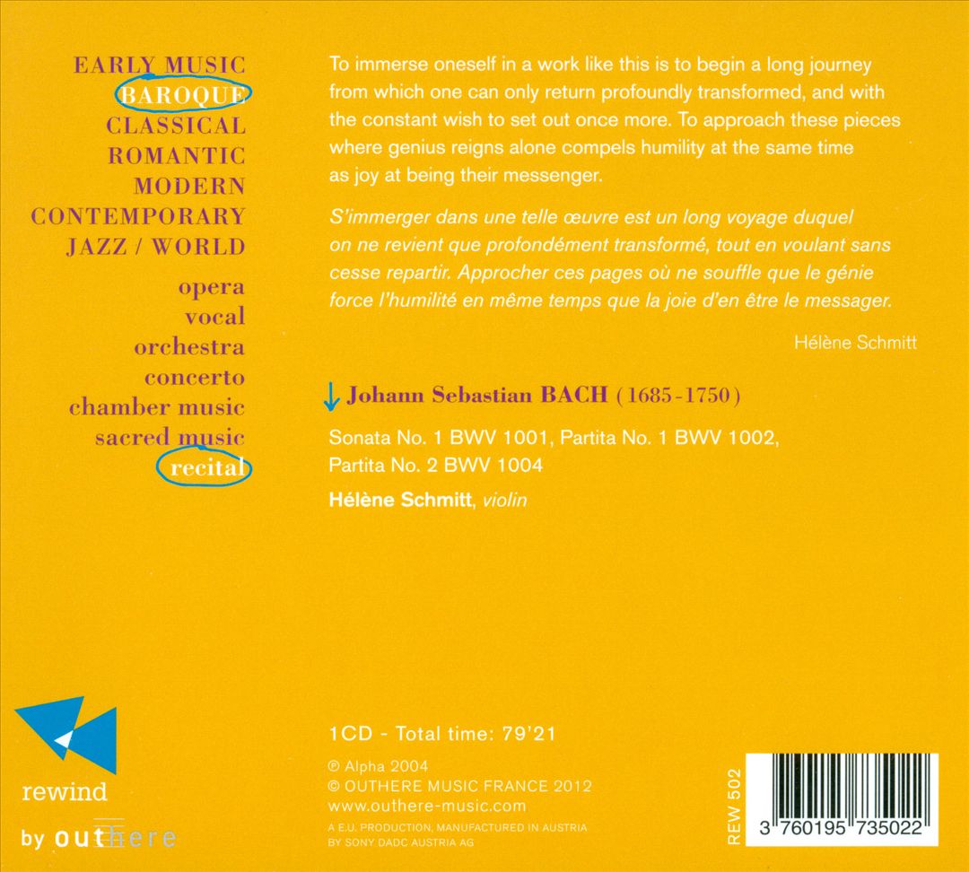 J.S. Bach: Sonatas & Partitas, Vol. 1 cover art