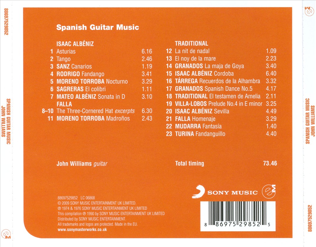 John Williams plays Spanish Guitar Music cover art