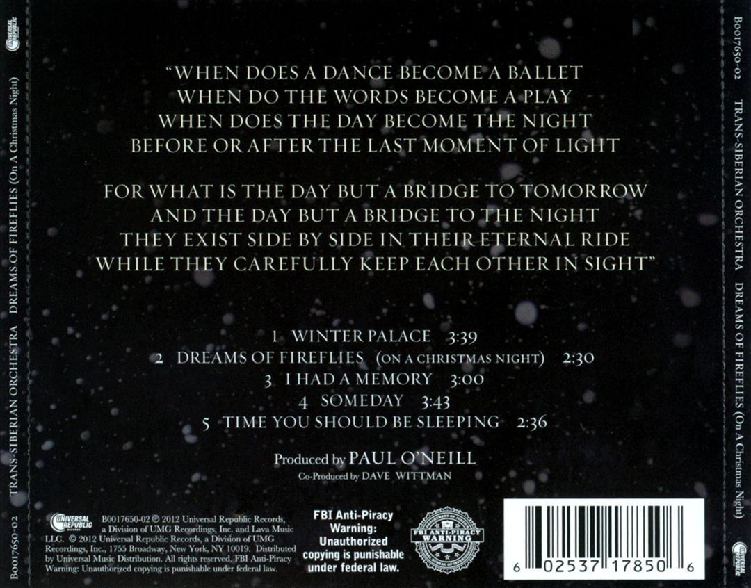 Dreams of Fireflies (On a Christmas Night) cover art