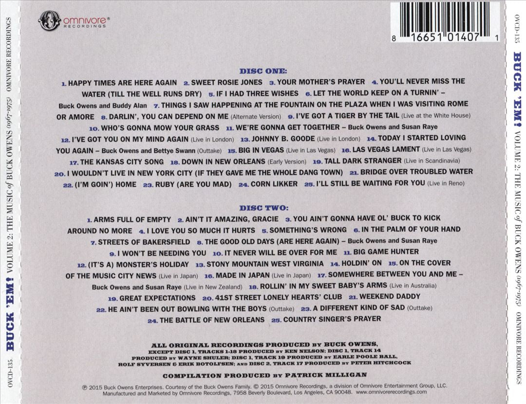 Buck 'Em!: The Music of Buck Owens, 1967-1975: Vol. 2 cover art