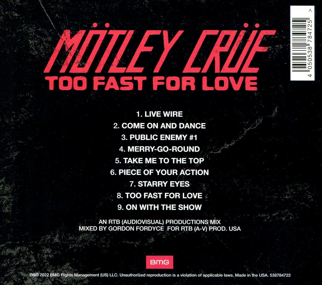Too Fast for Love cover art