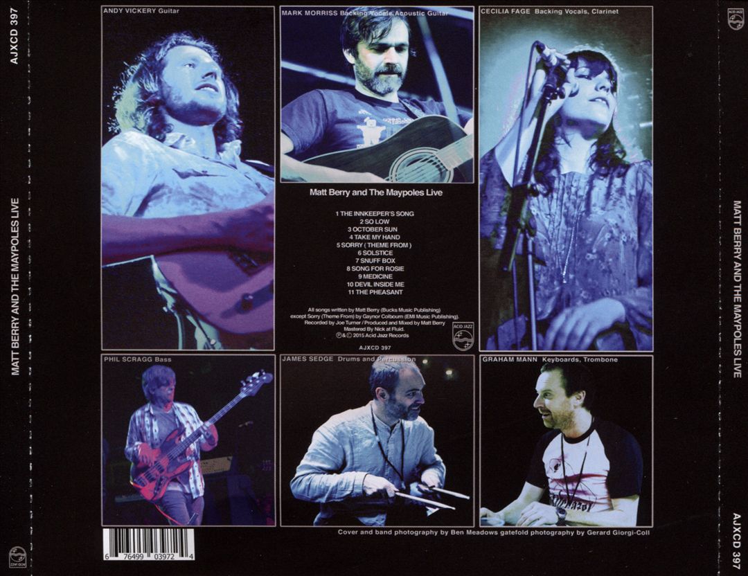 Matt Berry & the Maypoles Live cover art