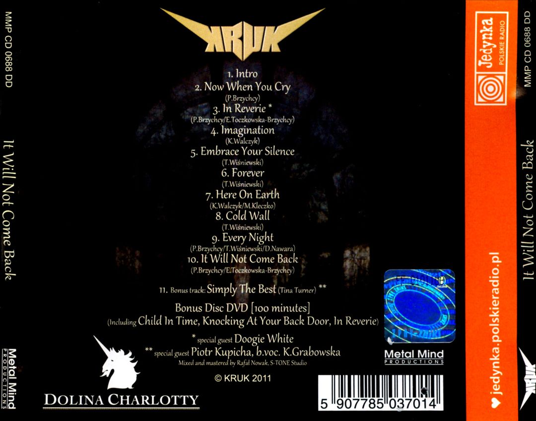 It Will Not Come Back cover art
