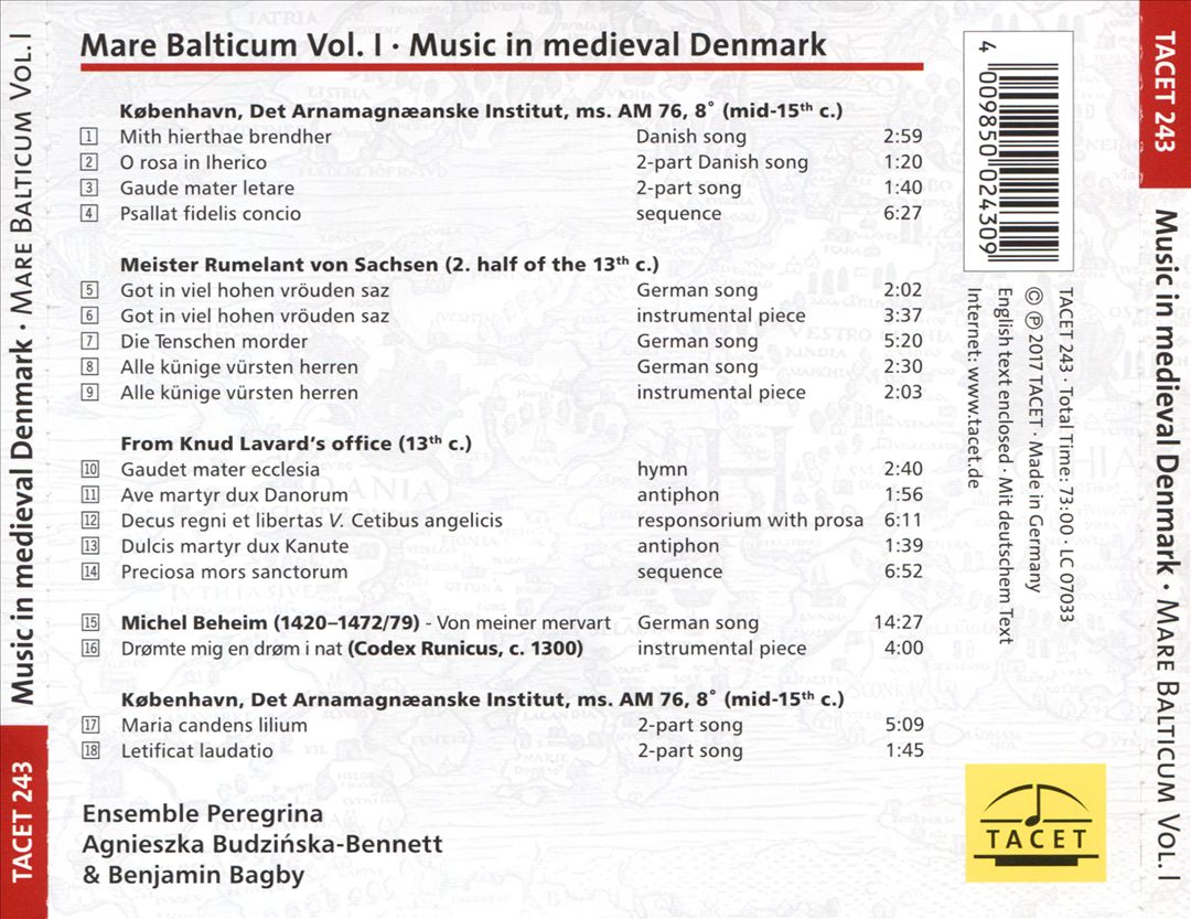Mare Balticum, Vol. 1 - Music in medieval Denmark cover art