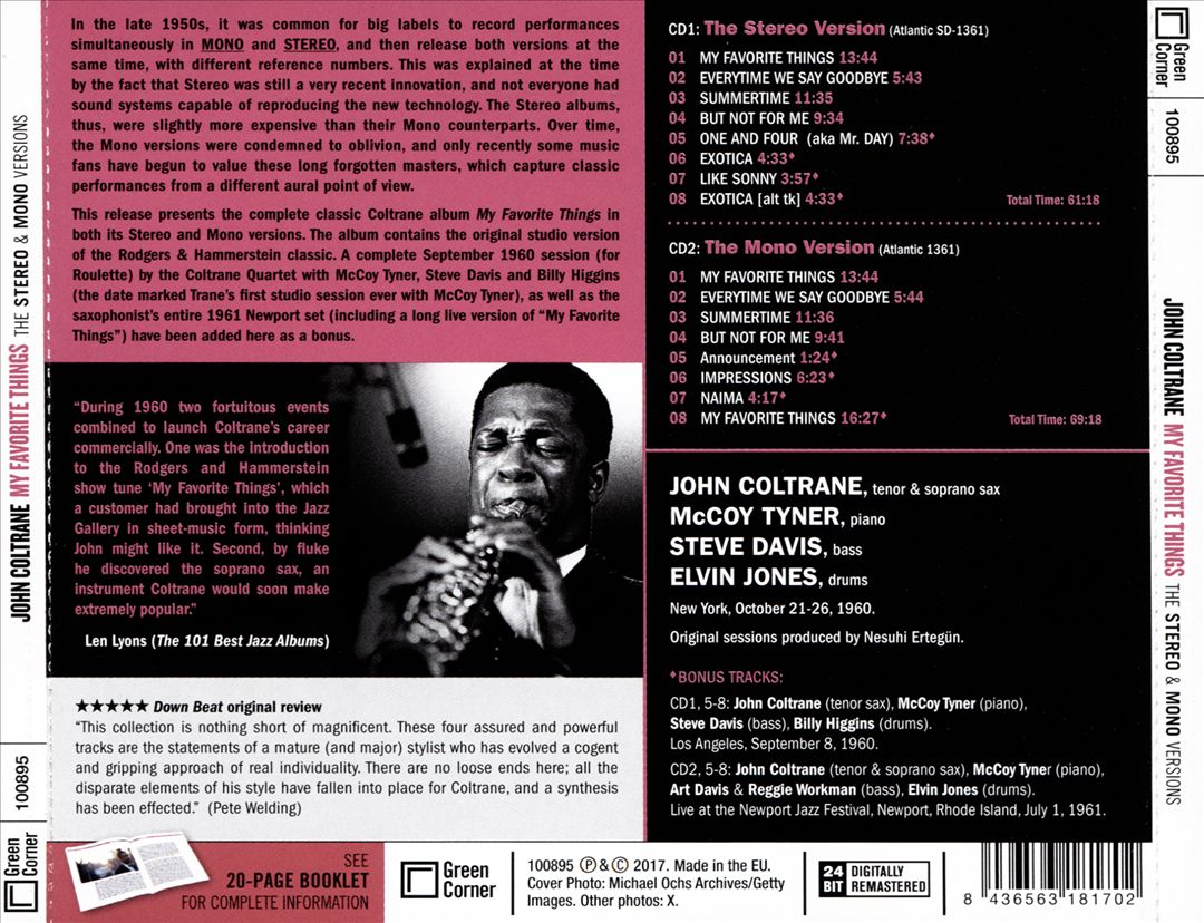 My Favorite Things: Mono & Stereo Original Recordings cover art