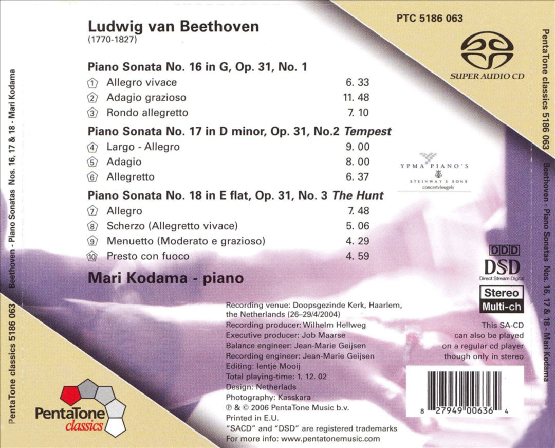 Beethoven: Piano Sonatas Nos. 16-18 cover art