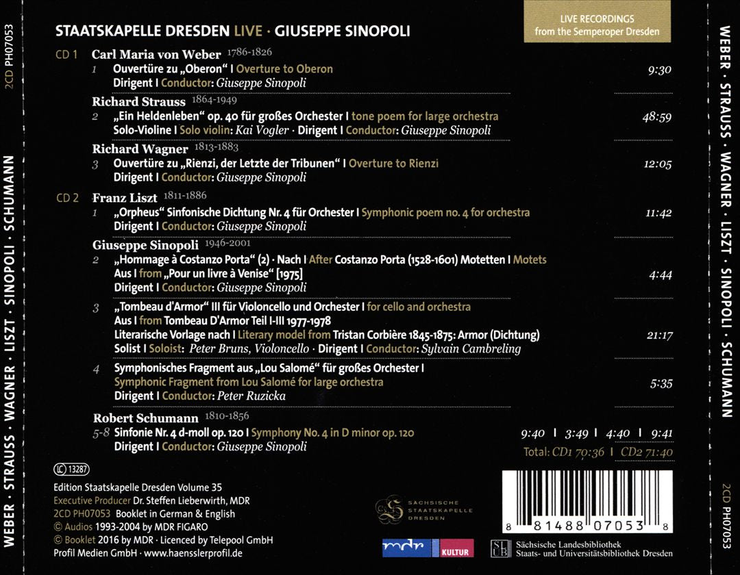 Carl Maria von Weber: "Oberon" Ouvertüre; Richard Strauss: Ein Heldenleben; Richard Wagner: "Rienzi" Ouvertüre cover art
