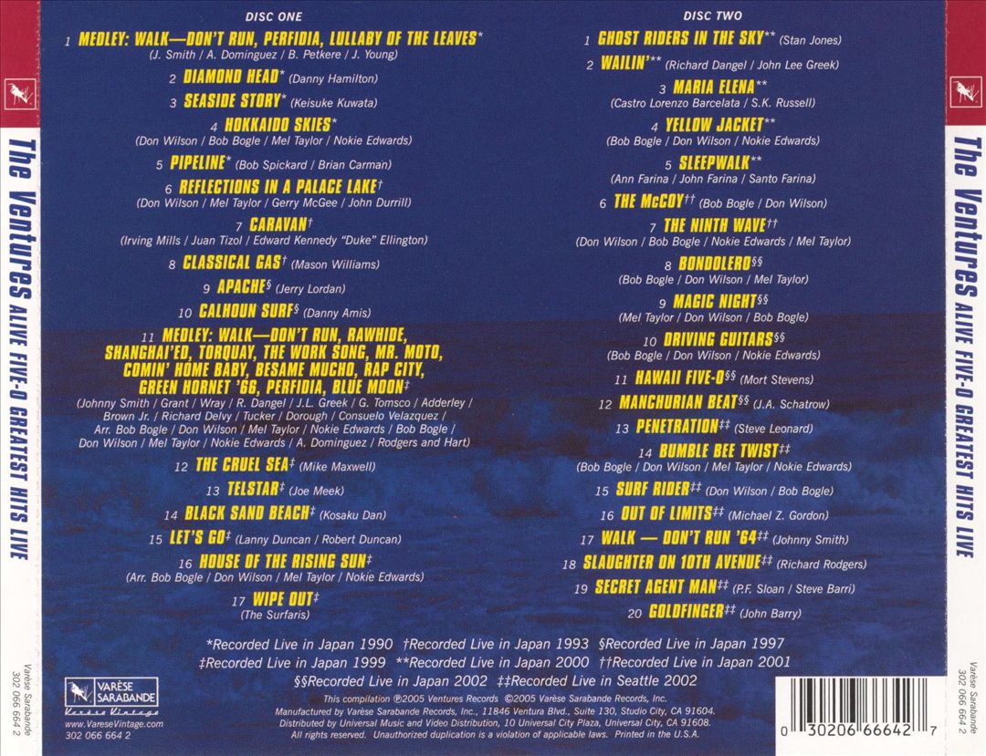 Alive Five-O Greatest Hits Live cover art