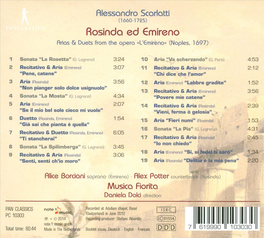 Alessandro Scarlatti: Rosinda ed Emireno cover art