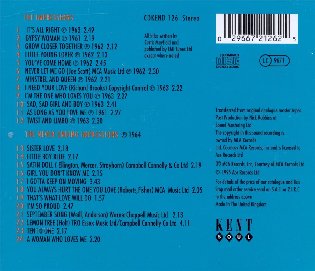 Impressions/The Never Ending Impressions cover art