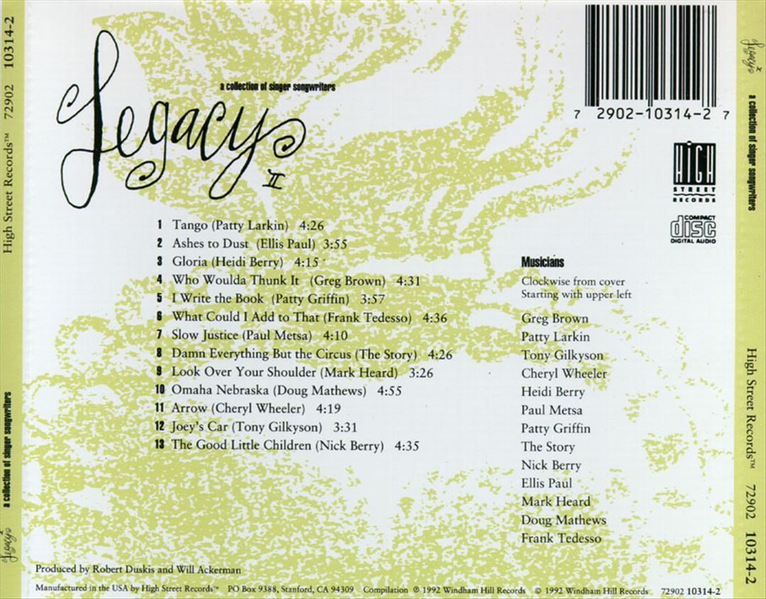 Legacy II: A Collection of Singer Songwriters cover art