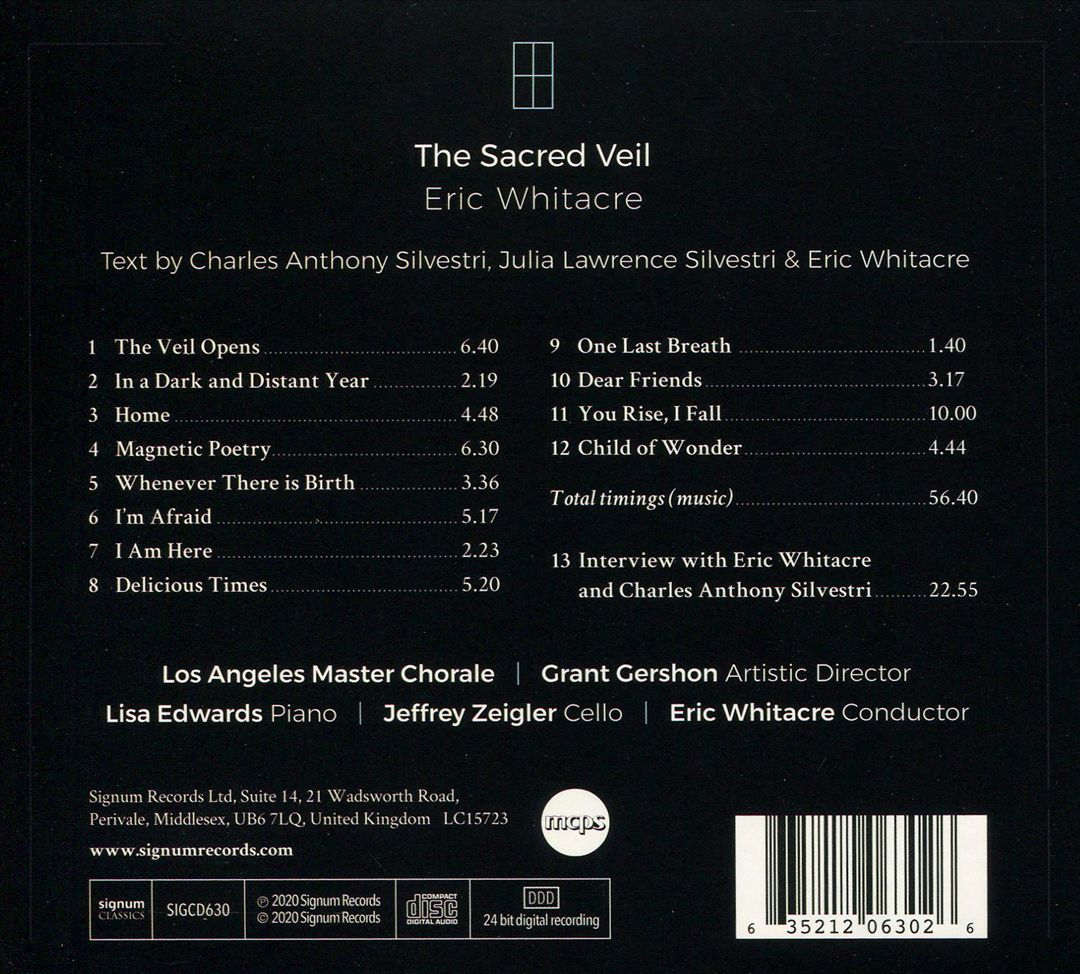 Eric Whitacre: The Sacred Veil cover art