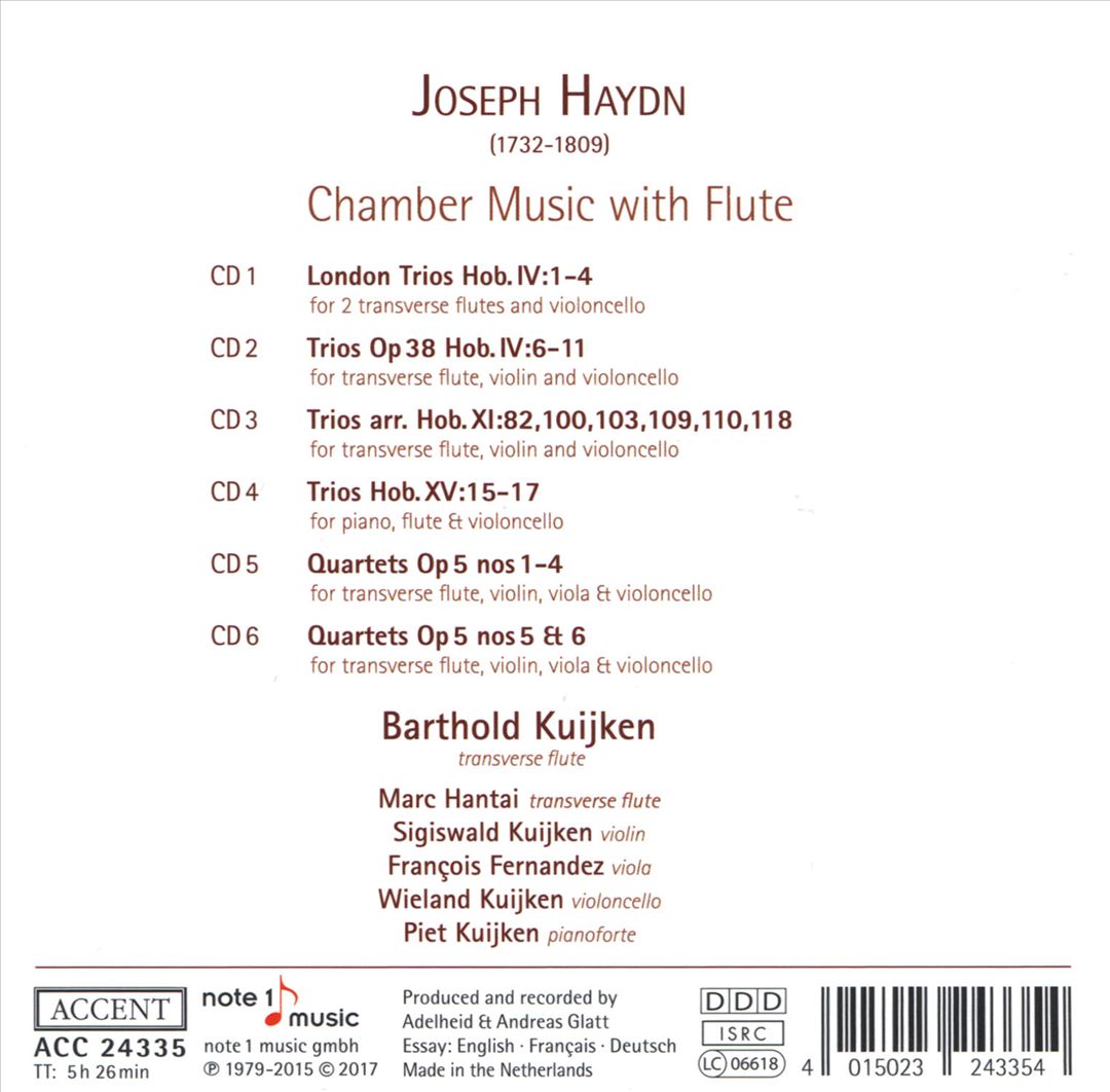 Joseph Haydn: Chamber Music with Flute cover art