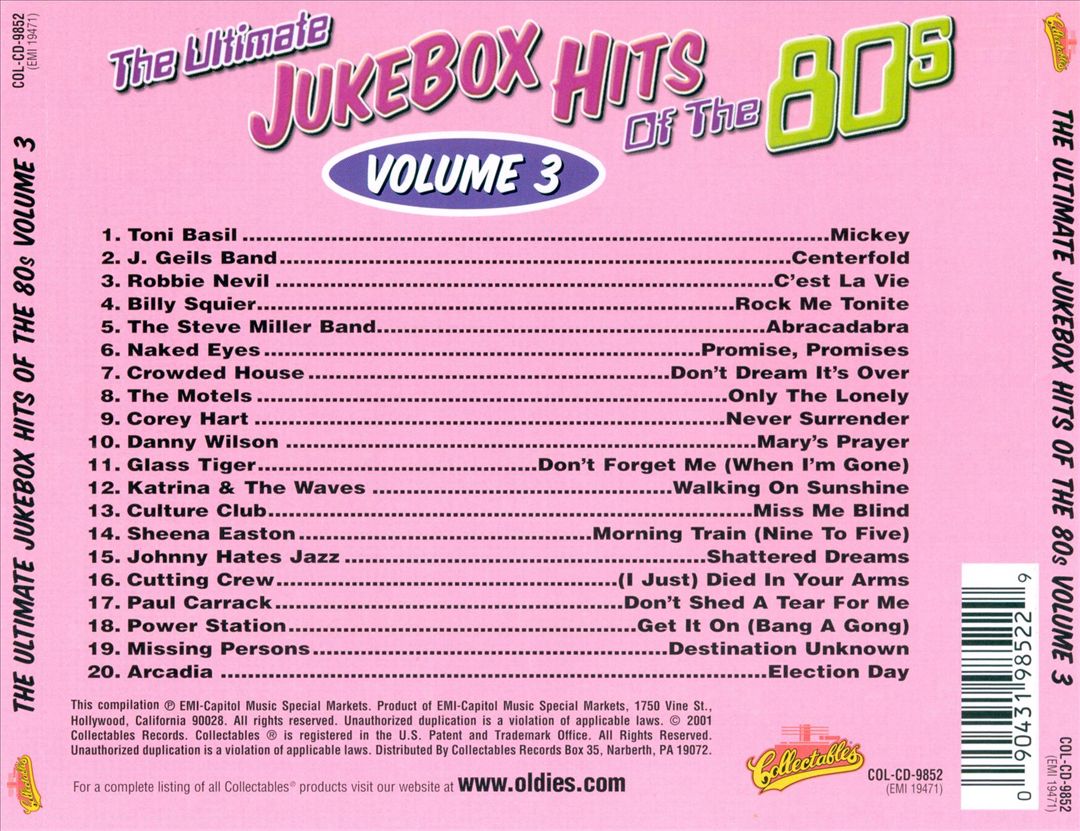 Ultimate Jukebox Hits of the '80s, Vol. 3 cover art