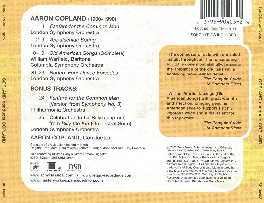 Copland Conducts Copland [Bonus Tracks] cover art