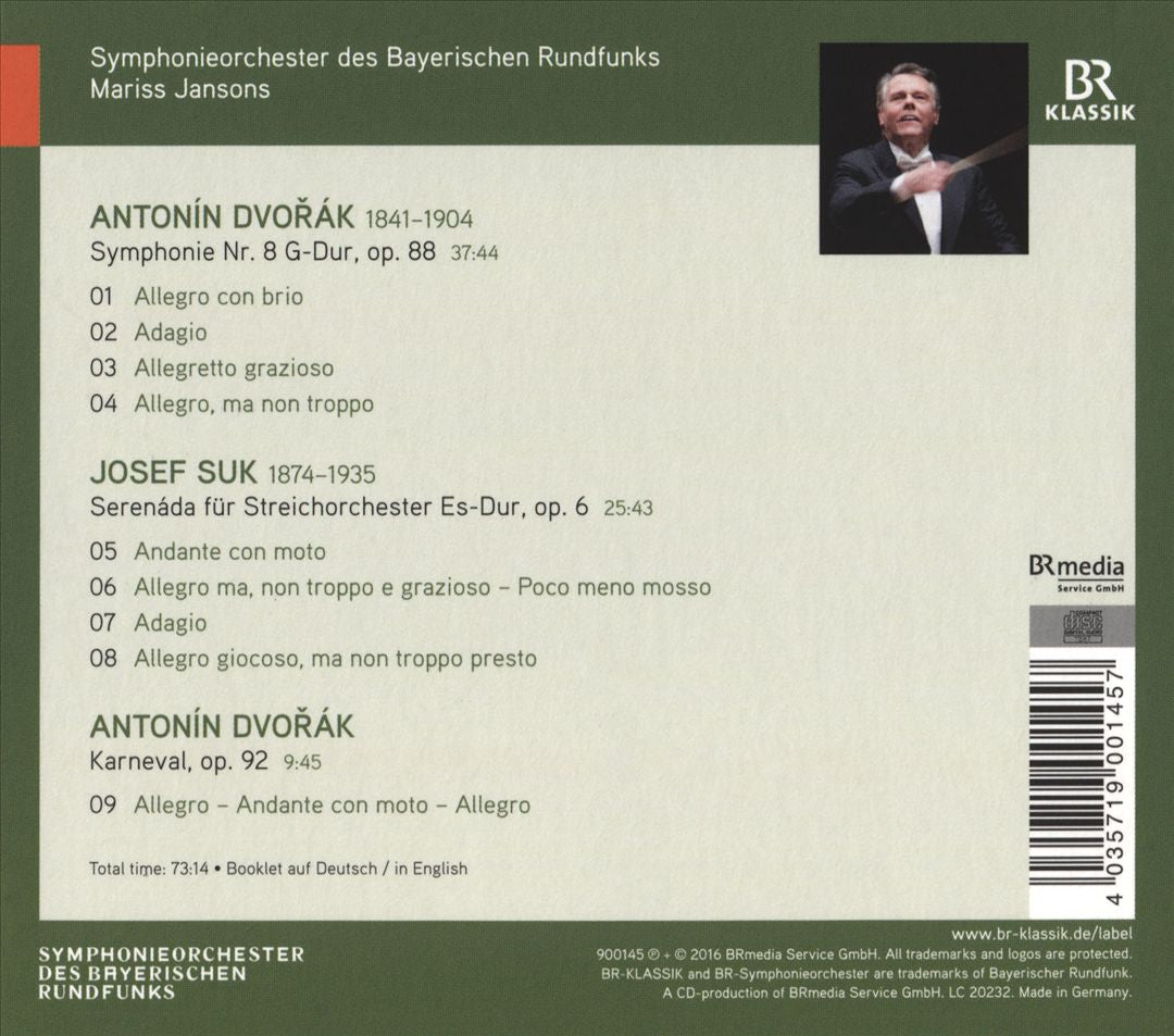 Dvorák: Symphonie Nr. 8; Josef Suk: Serenade cover art