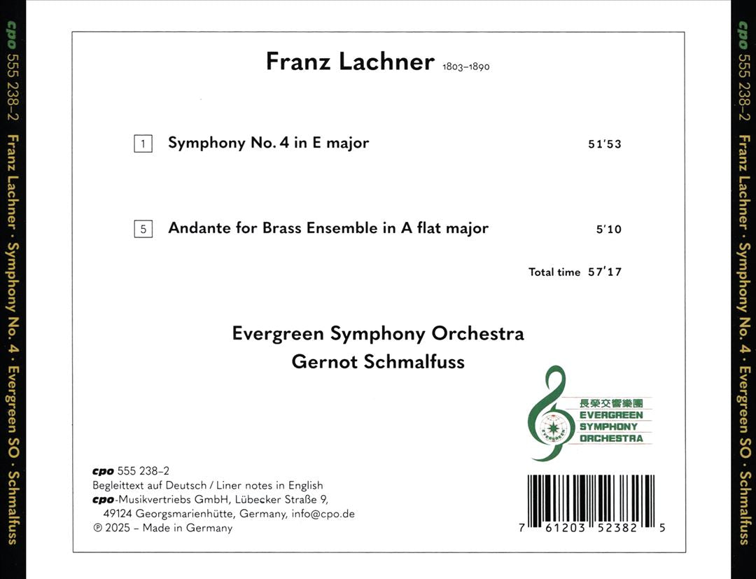 Franz Lachner: Symphony No. 4; Andante for Brass Ensemble cover art