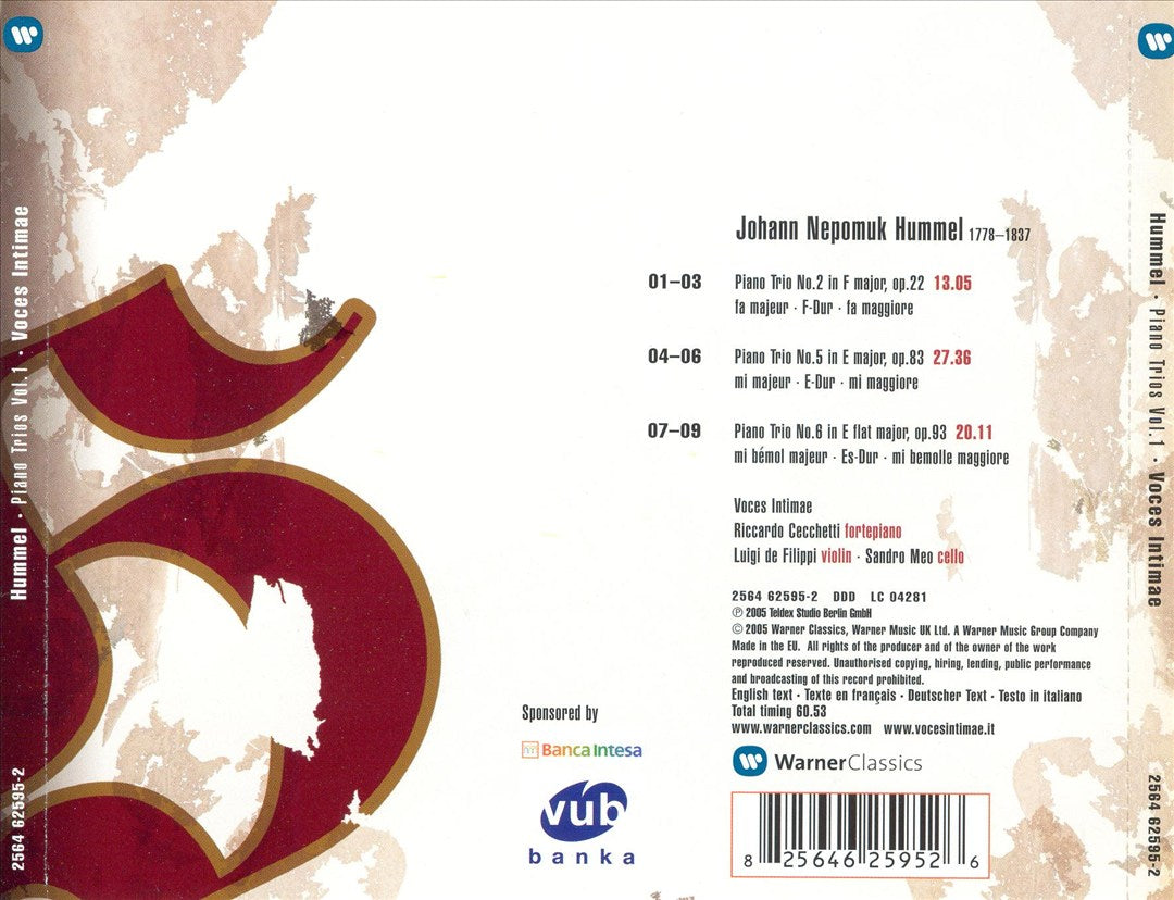 Hummel: Piano Trios, Vol. 1 cover art